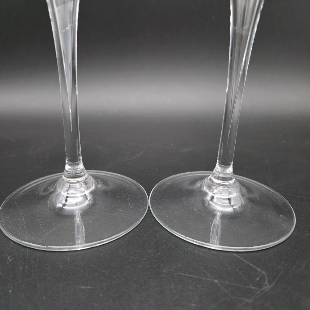 Mikasa Jamestown Clear Glass Candlestick 9.5 Inches Tall Set of 2 - Picture 5 of 9